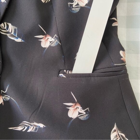 Dalia black blazer floral pink pattern pockets formal casual feminine medium - Picture 11 of 14